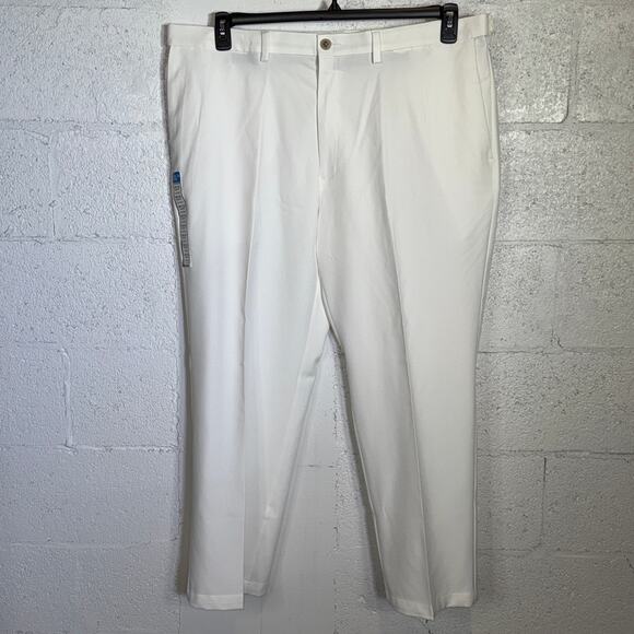 Haggar Men's 18 PRO Classic-Fit Expandable Waist Dress Pants White 42x29 $70 - Picture 6 of 10